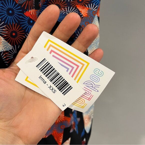 LuLaRoe Irma short sleeve fireworks print oversized top size XXS - Picture 5 of 11